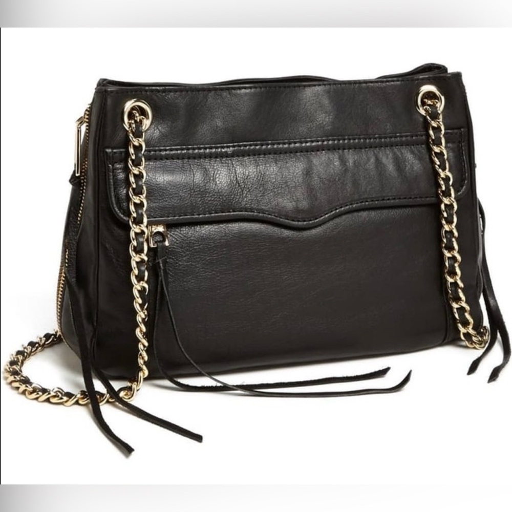 Rebecca‎ Minkoff Swing Convertible Leather Shoulder Crossbody Bag w Chain Strap
